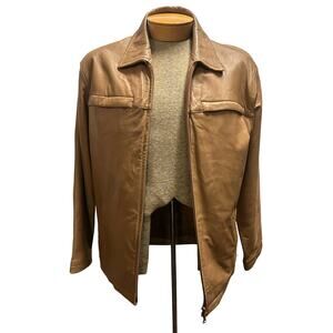 Danier Canada Genuine Leather Jacket Brown Men's US size 36-38